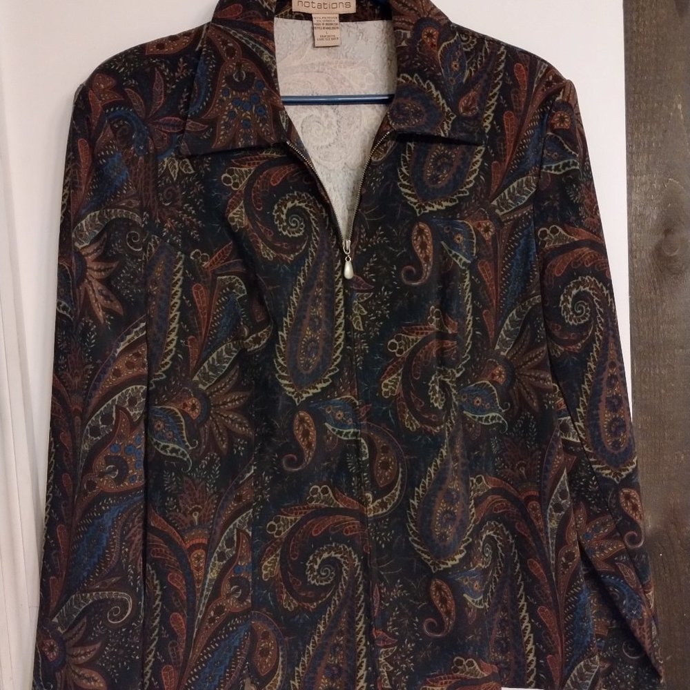 Notations Jacket ,light weight fall colors ,size large ,good condition